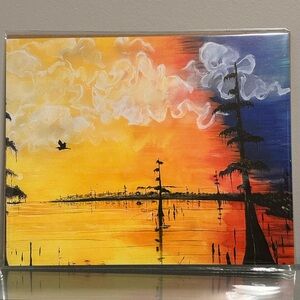 Vibrant Louisiana Sunrise Landscape Art Print 8x10